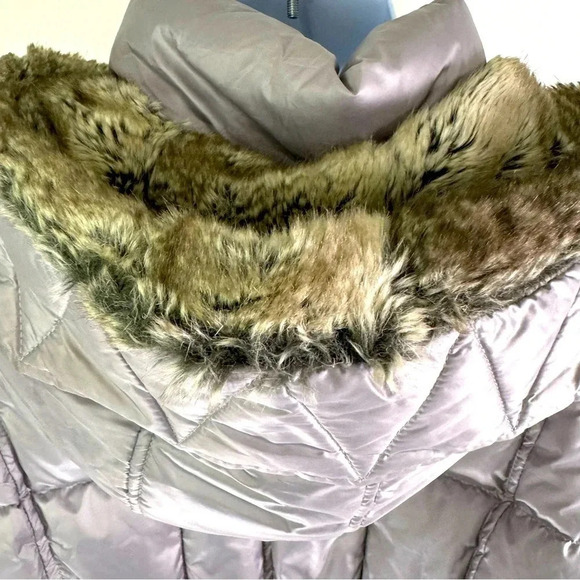 HFX silver Parka with Faux Rabbit lined hood size XL - Picture 7 of 8